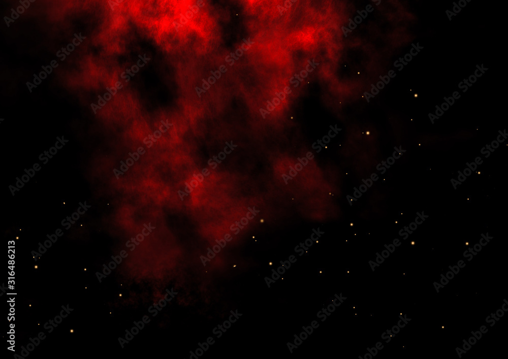 Star field in space and a nebulae. 3D rendering