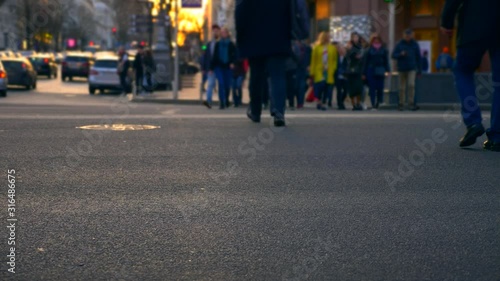 Wallpaper Mural Europe, Ukraine, Kyiv, Khreshchatyk Street. People Crossing Street. Sidewalk Intersection City Street.Transport Vehicles Cars Torontodigital.ca