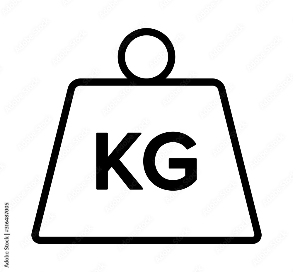 Unit of kilogram mass constant line art vector icon for apps and websites Unit of kilogram mass constant line art vector icon for apps and websites
