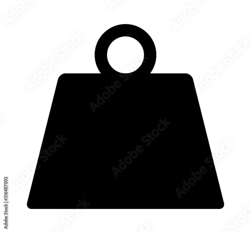 Metal weight of heavy mass flat vector icon for apps and websites
