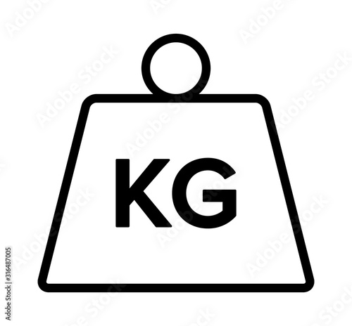 Unit of kilogram mass constant line art vector icon for apps and websites
