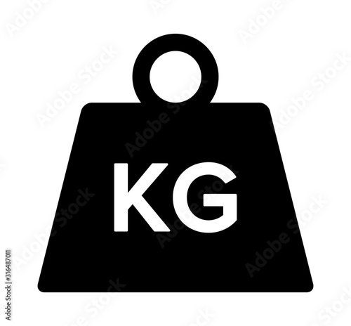 Unit of kilogram mass constant flat vector icon for apps and websites photo