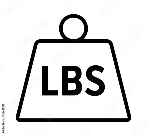 Unit of imperial pound mass constant line art vector icon for apps and websites