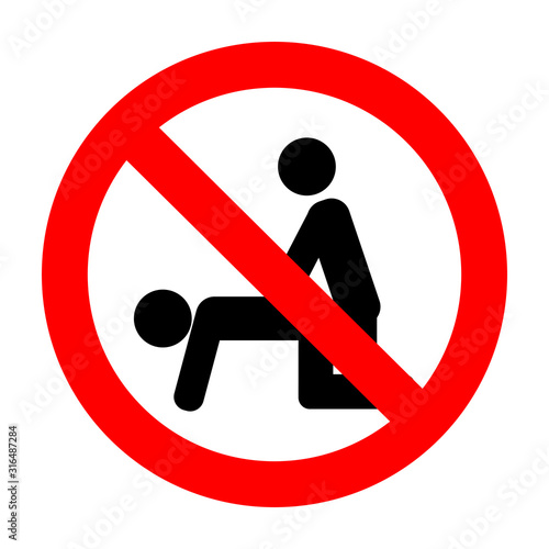 No sex in public place. Ban symbol