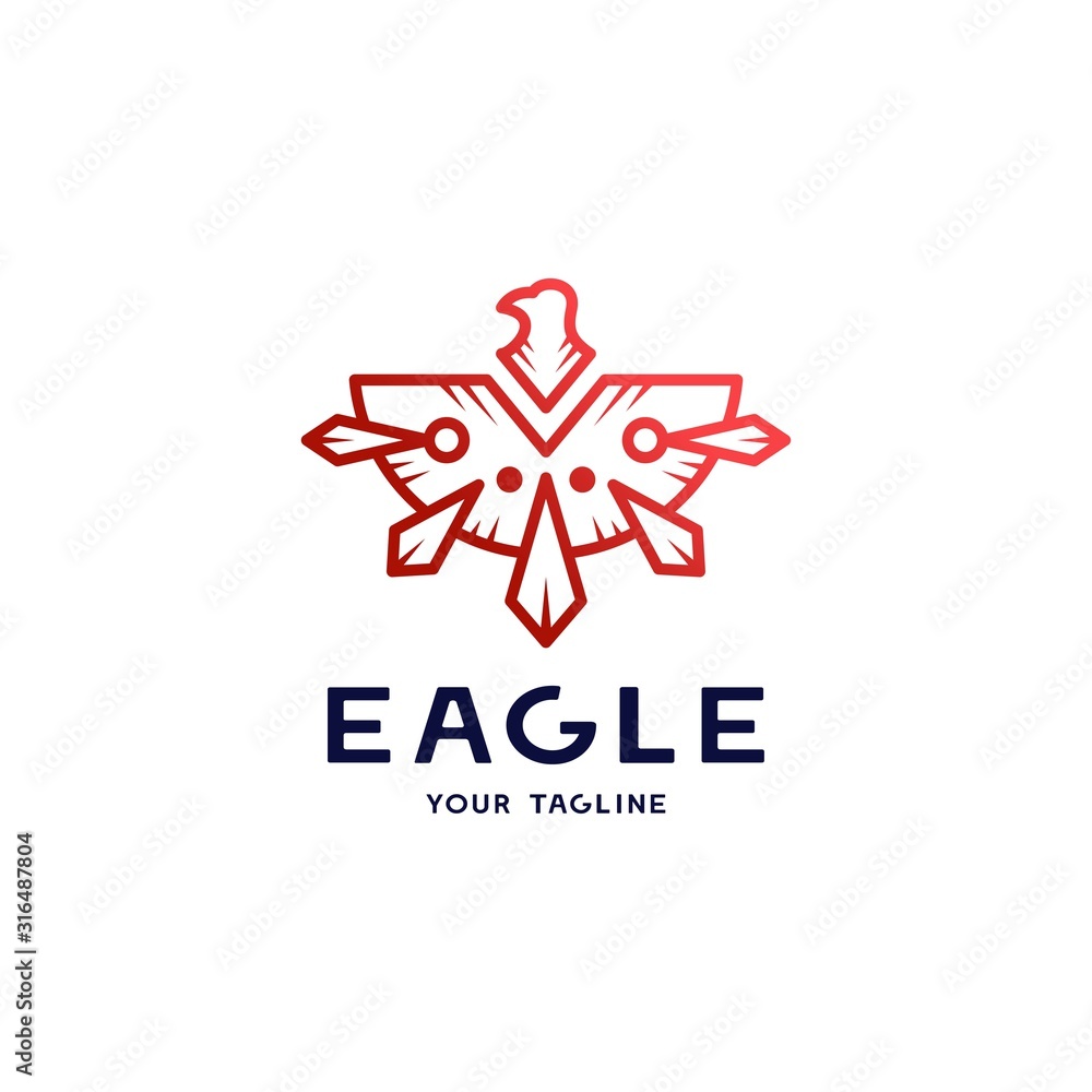 Modern Line Logo Design, Line Eagle or Premium and Luxury Bird Design Modern Line Logo Design, Line Eagle or Premium and Luxury Bird Design
