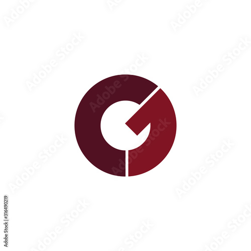 gc and cg letter logo design template