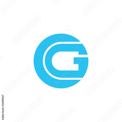 gc and cg letter logo design template