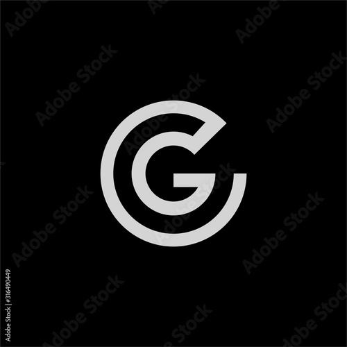 Initial letter gc or cg logo design template