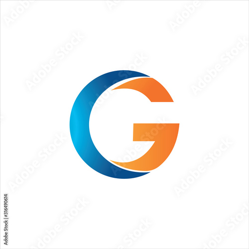 Initial letter gc or cg logo vector design template