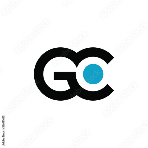 initial letter gc or cg logo vector designs