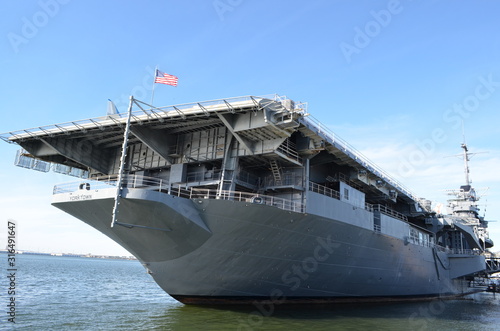 Bow and tower of USS Yorktown photo