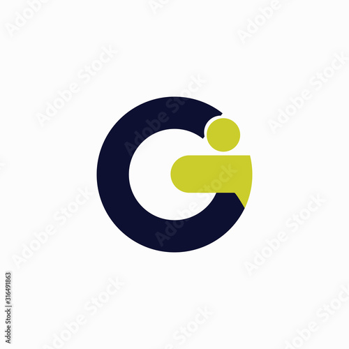 initial letter gc or cg logo vector design photo