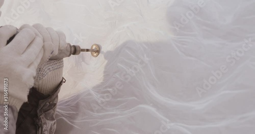 Mason artist sculpt marble relief