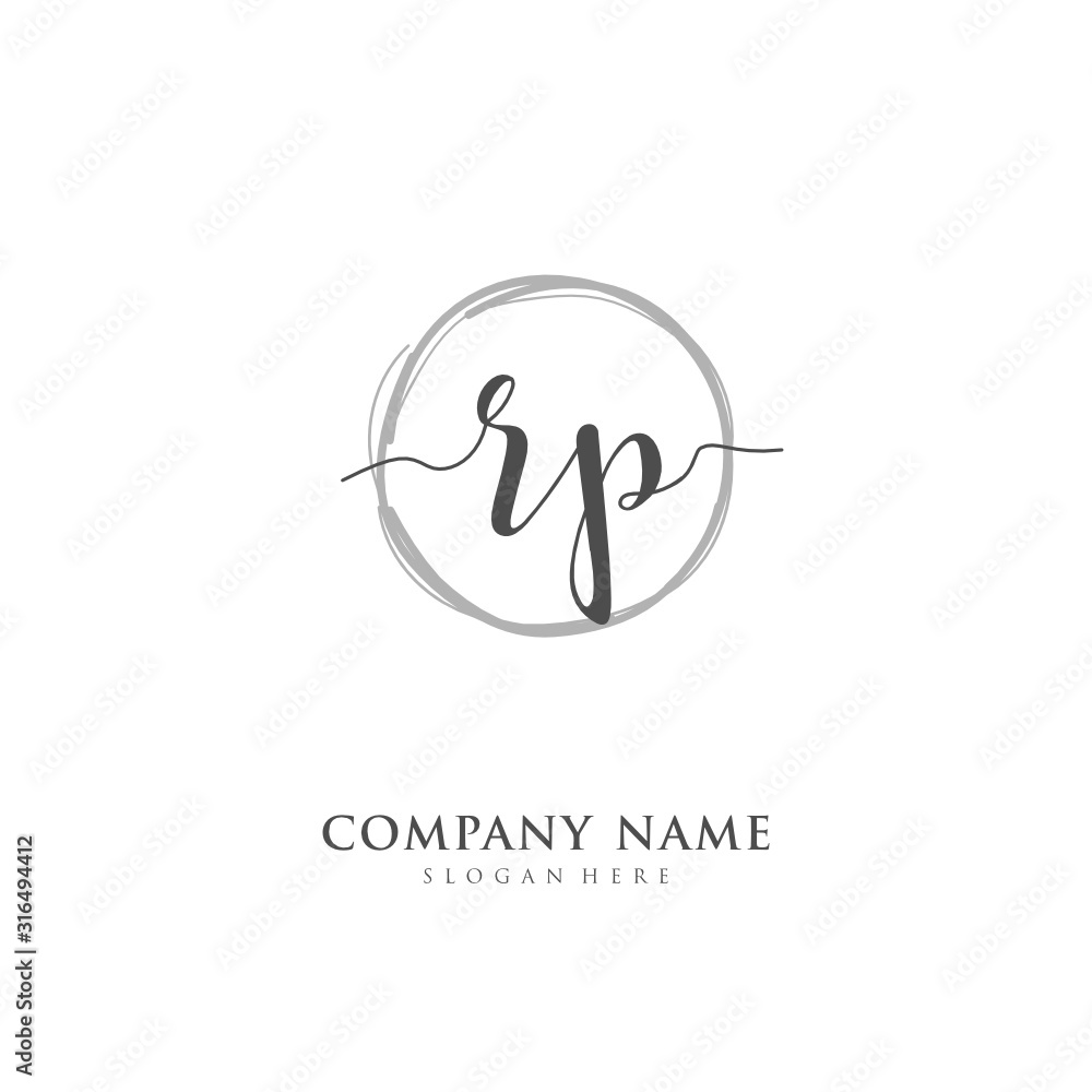 Handwritten initial letter R P RP for identity and logo. Vector logo template with handwriting and signature style. Handwritten initial letter R P RP for identity and logo. Vector logo template with handwriting and signature style.