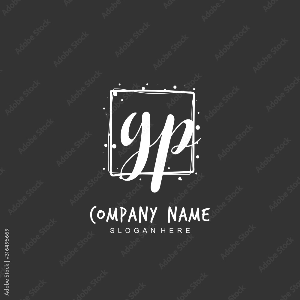 Handwritten initial letter G P GP for identity and logo. Vector logo template with handwriting and signature style. Handwritten initial letter G P GP for identity and logo. Vector logo template with handwriting and signature style.