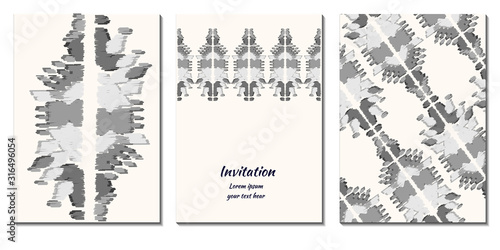 Cover royal greeting design. Modern template with ikat ornament for wedding design or greeting card any purpose.