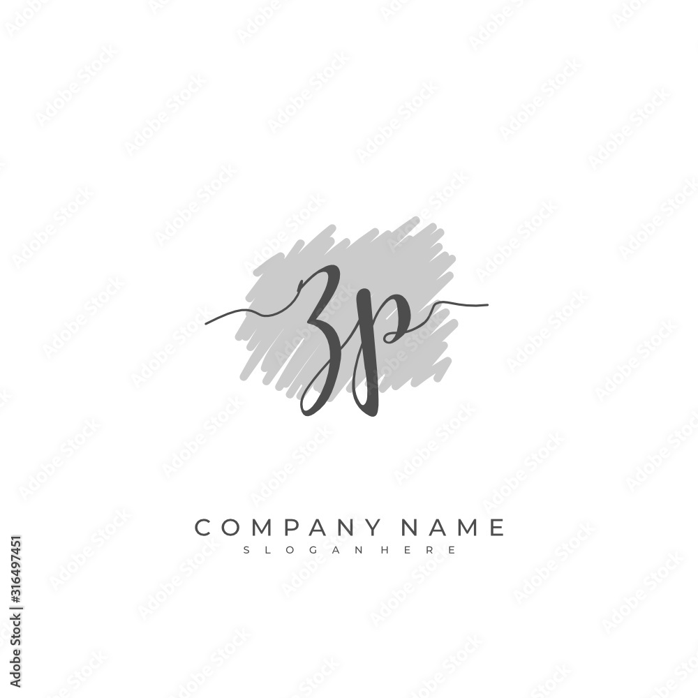 Handwritten initial letter Z P ZP for identity and logo. Vector logo template with handwriting and signature style. Handwritten initial letter Z P ZP for identity and logo. Vector logo template with handwriting and signature style.