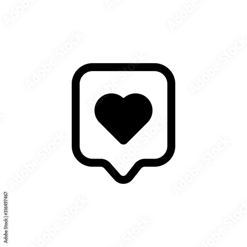 Love Heart vector icon, logo, symbol, illustration vector template. Love Flat style for graphic, social media and web design. love icon for Live stream video, chat, likes on Social media.