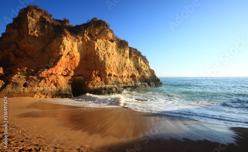 Tide coming in on a beach, near Lagos, Algarve, Portugal © David