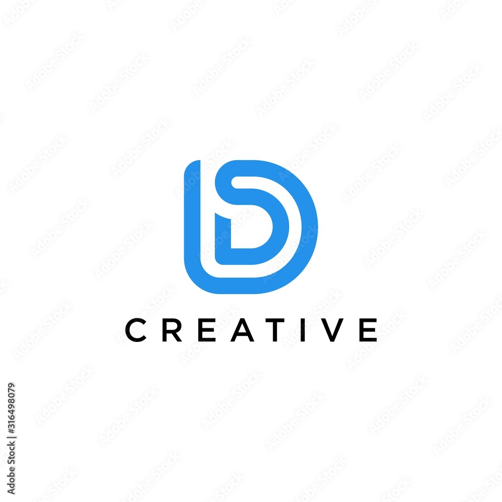 Letter D Logo. minimalist Unique modern geometric creative elegant. Vector icon