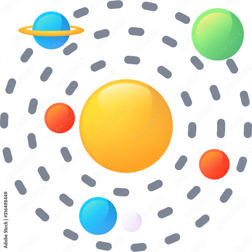 solar system illustration vector for education
