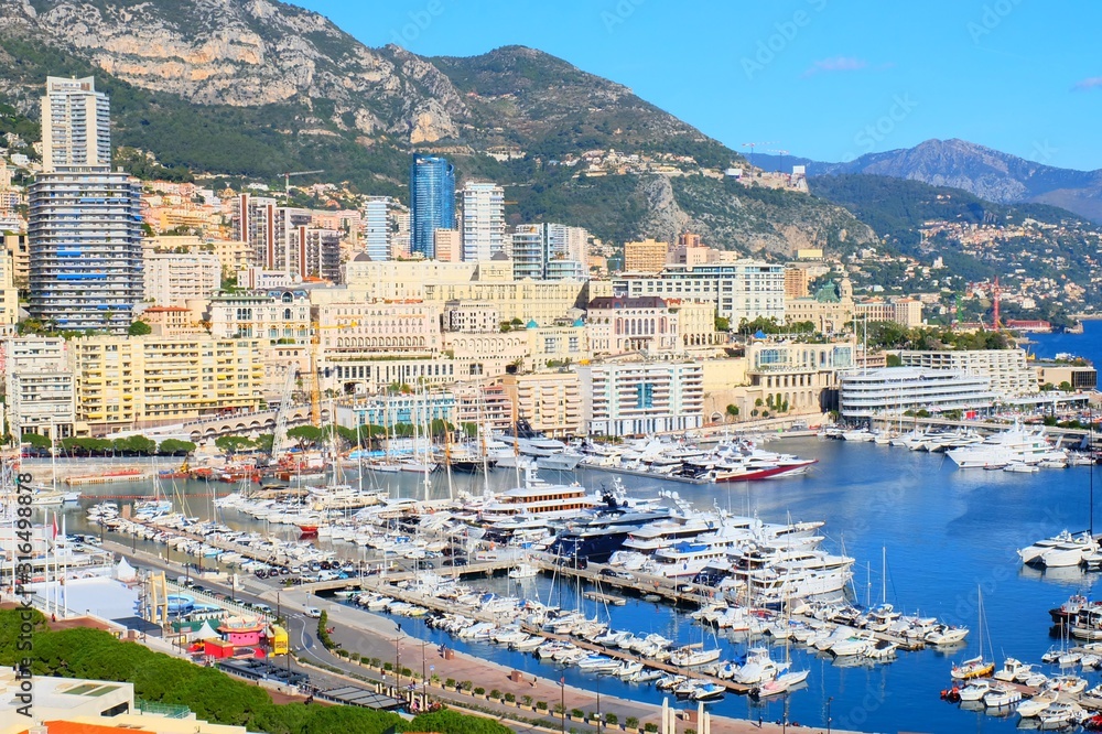 Monaco, View from above to the port