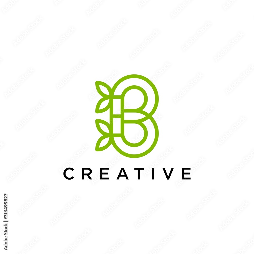 Obraz premium Letter B Logo. minimalist Unique modern geometric creative elegant. Vector icon