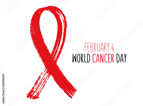 World cancer day. Banner template. Vector Illustration.