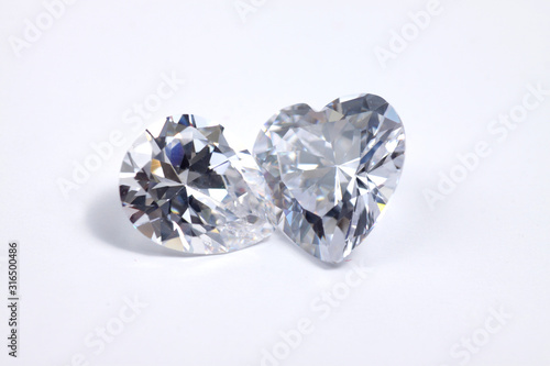 Close up shoot of shinny diamond that faceted to pear shapes isolated background