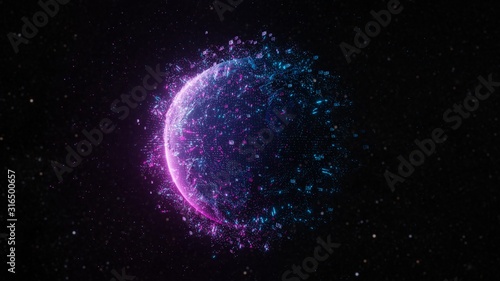 Fototapeta Naklejka Na Ścianę i Meble -  Abstract futuristic planet Earth