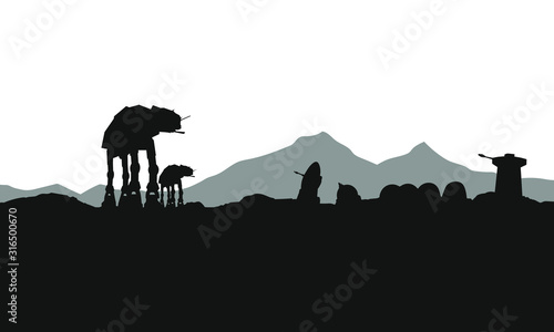 Planet Hoth Landscape Skyline War