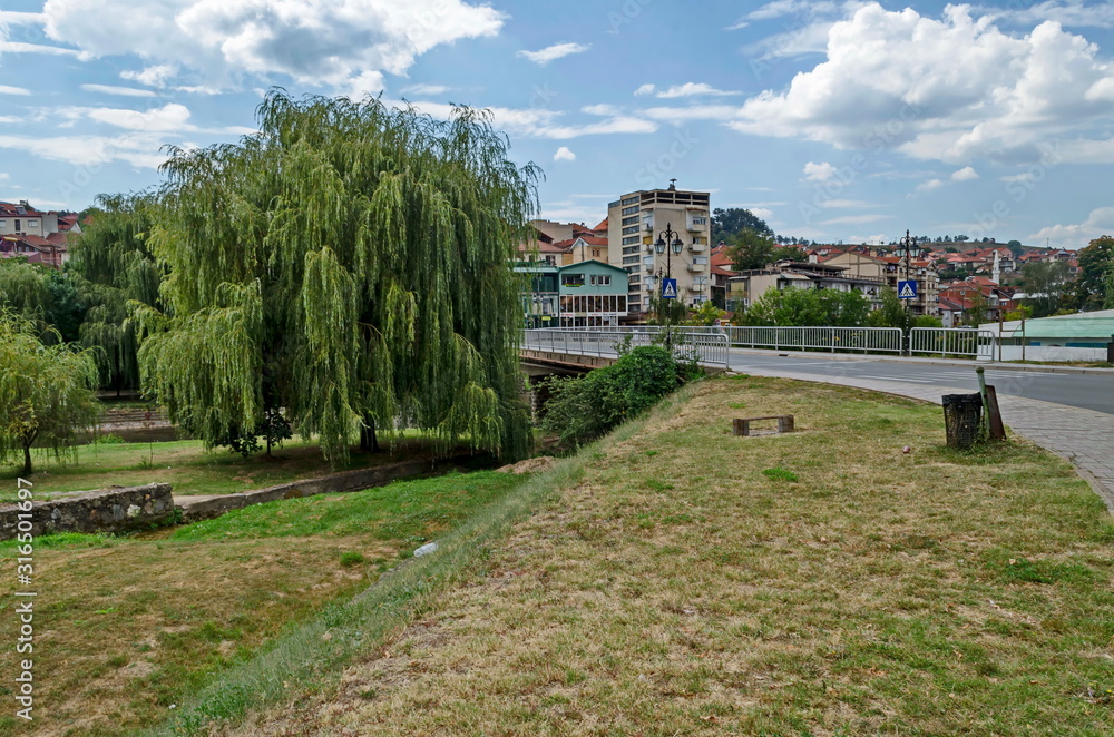 Delchevo town, landscape bi bregalnica river, Macedonia Delchevo town, landscape bi bregalnica river, Macedonia