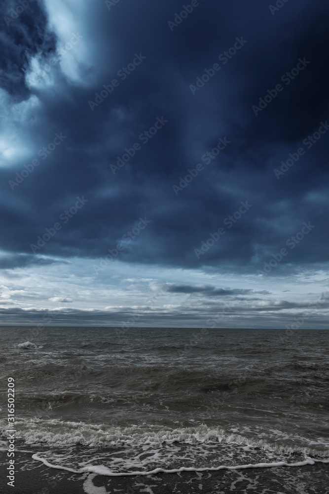 Stormy Baltic sea in winter time.