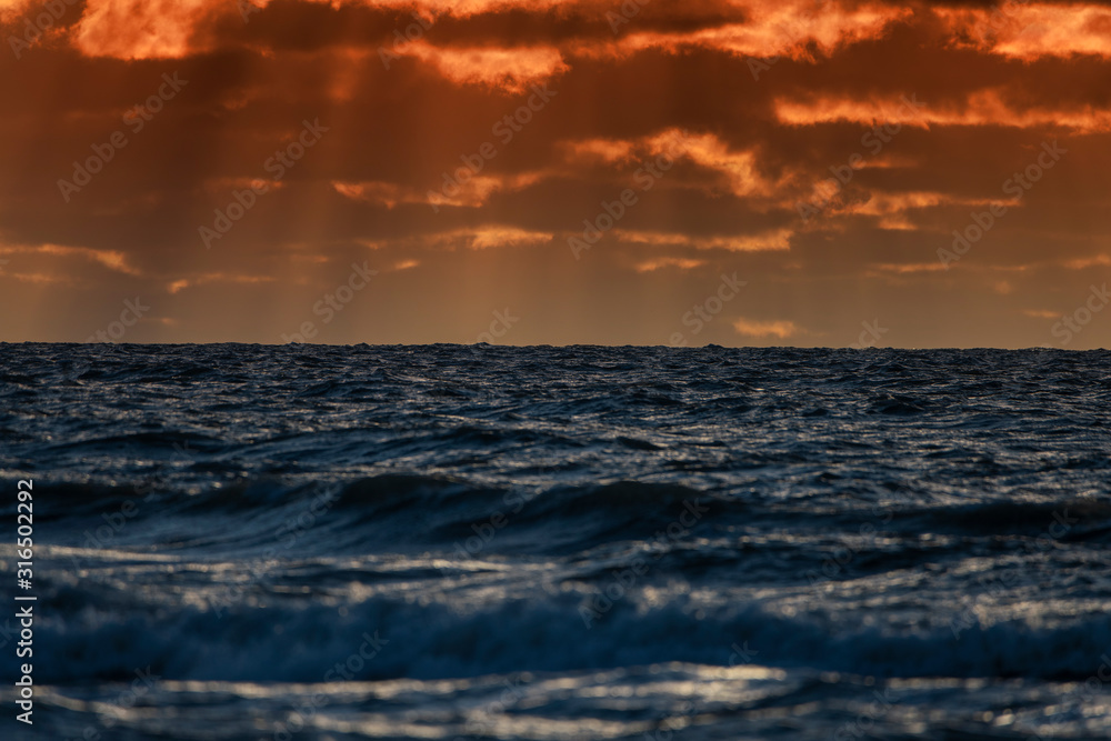 Fototapeta premium Stormy Baltic sea in winter time.