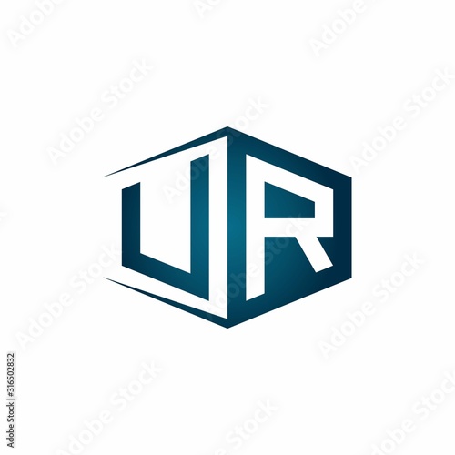 UR monogram logo with hexagon shape and negative space style ribbon design template Free Download UR monogram logo with hexagon shape and negative space style ribbon design template - GFXLoad