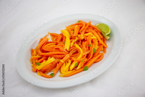 Mixed mango, red papaya salad