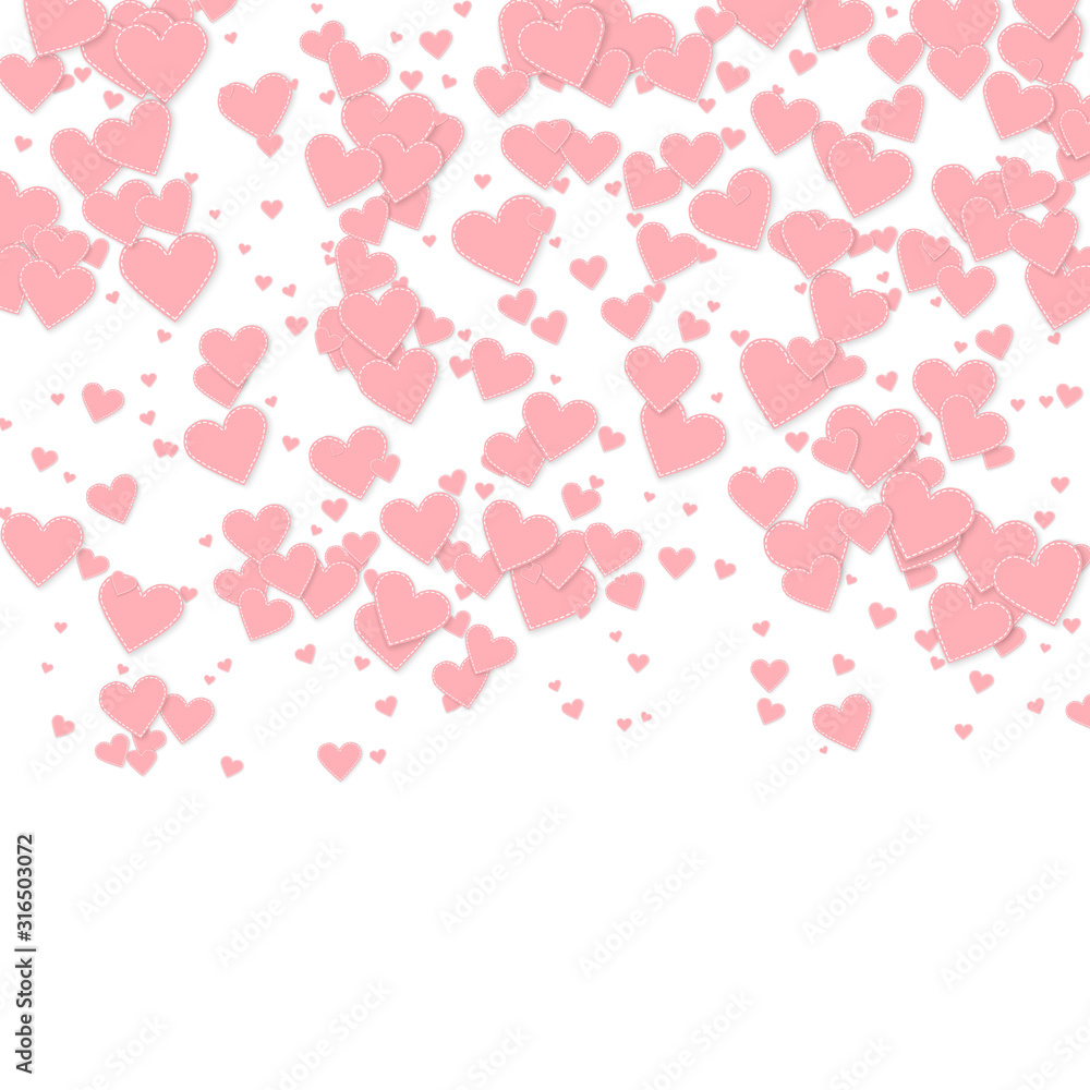 Pink heart love confettis. Valentine's day gradien Pink heart love confettis. Valentine's day gradien