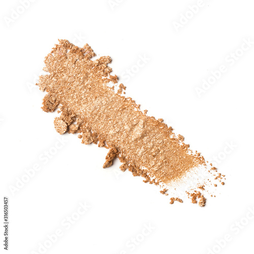 Schilderij op canvas Shiny smear of golden eyeshadow