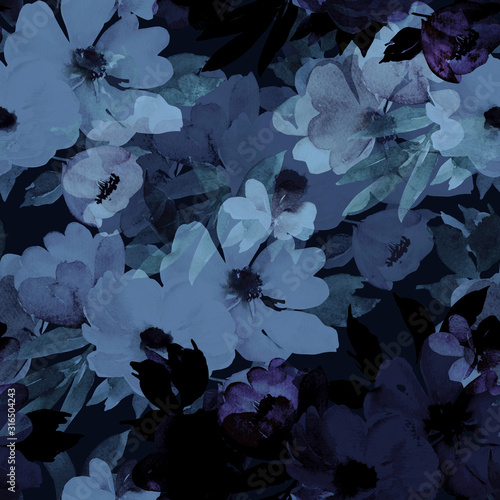 Watercolor seamless pattern. Floral print