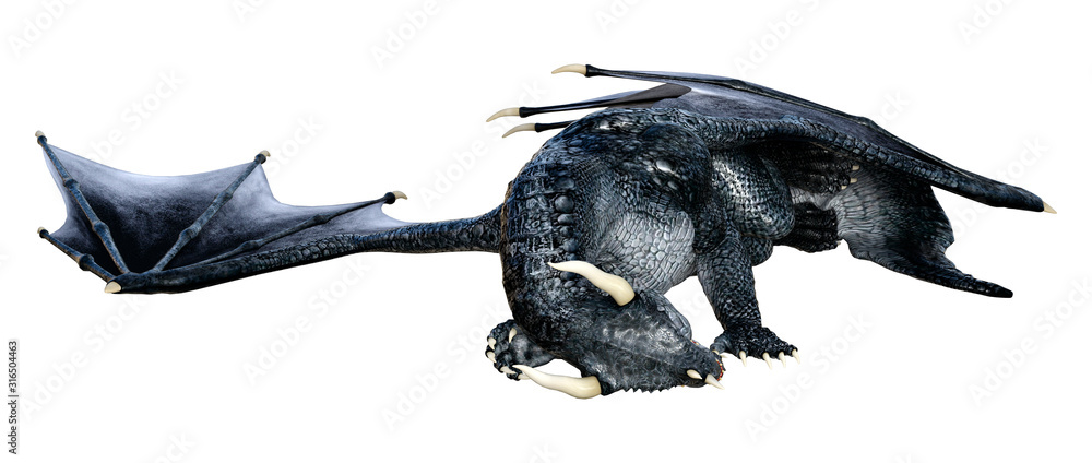 Obraz premium 3D Rendering Fairy Tale Dragon on White