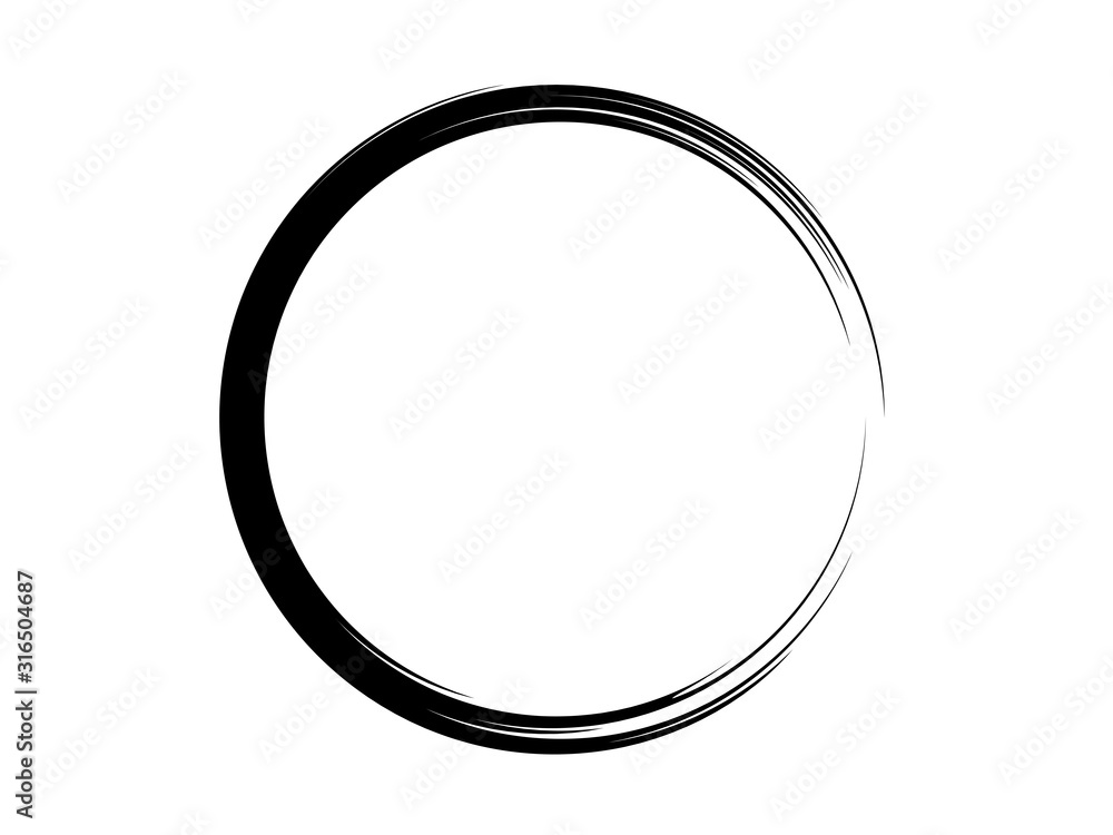 Grunge oval frame.Grunge black circle made with artistic brush.Grunge oval paint element.Grunge black marking element.