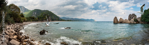Panoramic view of Adrasan beach on Cirali resort. © Repina Valeriya