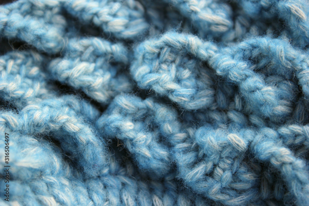 Blue knitted yarn large Blue knitted yarn large