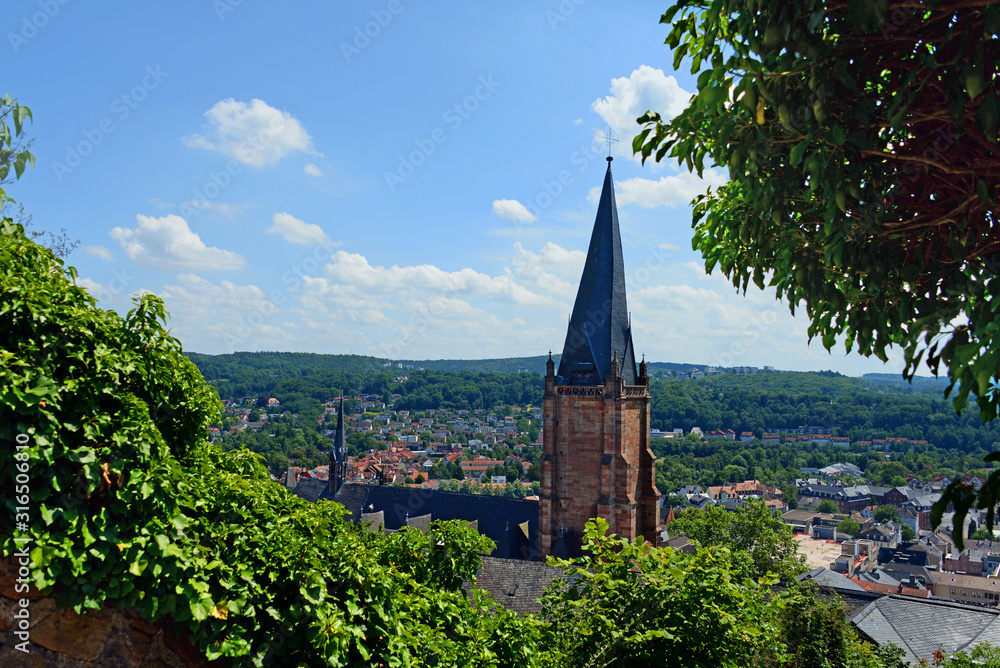 Blick über das Tal von Marburg an der Lahn
