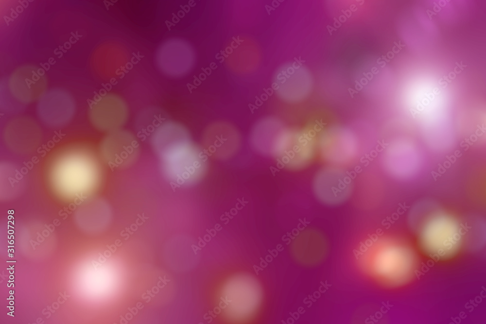 Blue, purple, pink bokeh abstract dark background. Blurred lights background.