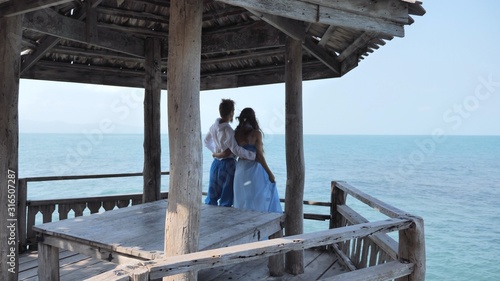 Couple in love spend time at  tropical beach of Thailand island © Glebstock