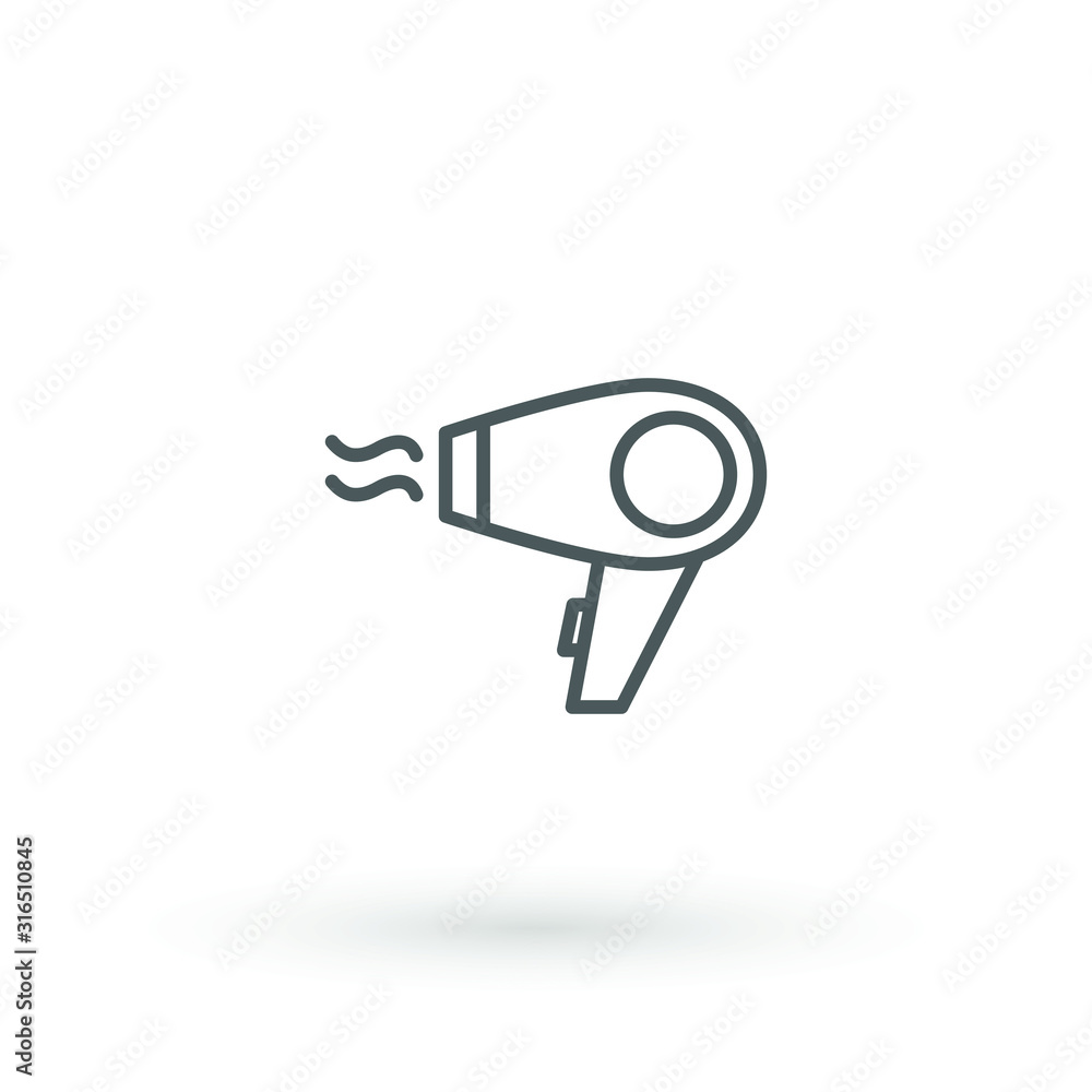 Hairdryer sign icon. Hair drying symbol. Blowing hot air. Blow-dry vector icon Hairdryer sign icon. Hair drying symbol. Blowing hot air. Blow-dry vector icon