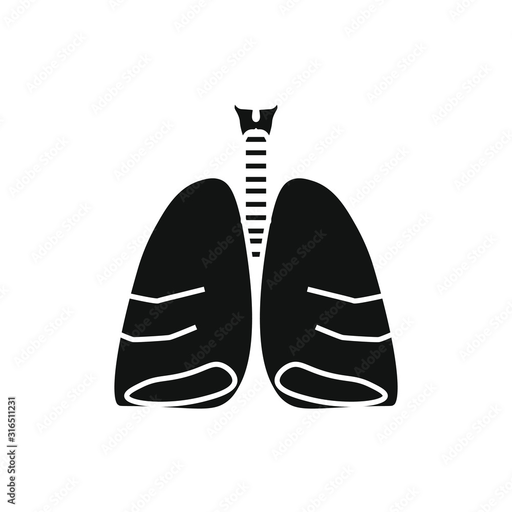 vector icon anatomy of lungs and trachea vector icon anatomy of lungs and trachea