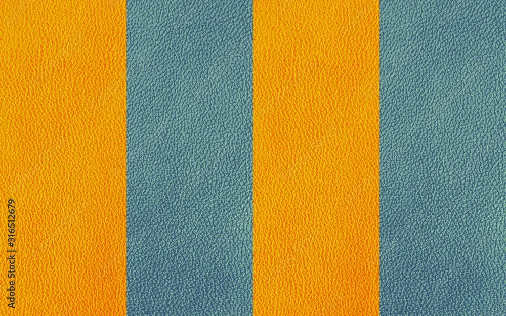 Genuine Leather. Two colors. Blue and yellow. Leather texture material. Genuine Leather. Two colors. Blue and yellow. Leather texture material.