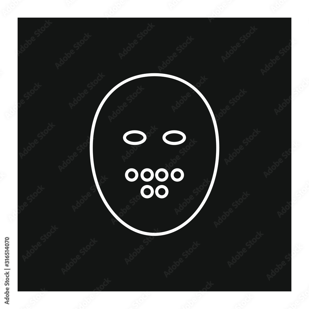 vector icon with shape of halloween mask vector icon with shape of halloween mask